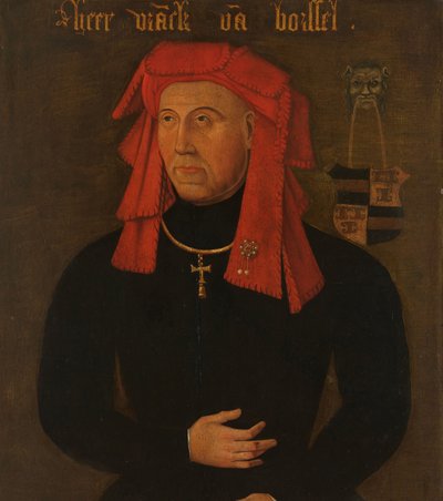 Frank van Borselen, Sint Maartensdijk urának és Hollandia Stadtholderének, a bajor Jacoba negyedik férjének, Hollandia és Zeeland grófnőjének (Jacqueline, Hainaut grófnője) portréja alkotó: Anonymous