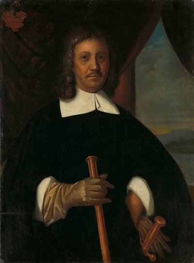 Jan van Riebeeck (1619-77) portréja. A Jóreménység-fok és Malacca parancsnoka, valamint Batavia főkormányának titkára alkotó: Anonymous
