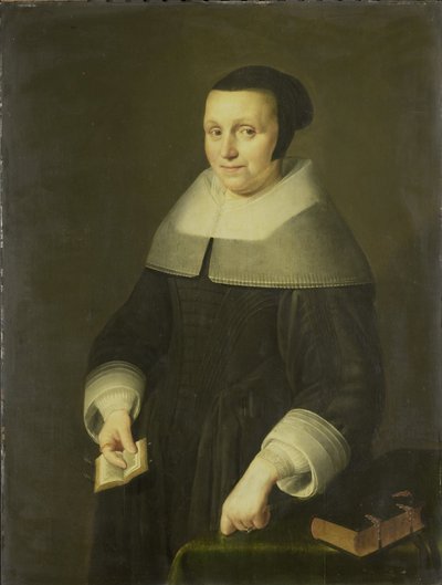 Egy nő portréja, valószínűleg Elsje van Houweningen, Willem van de Velden felesége alkotó: Anonymous