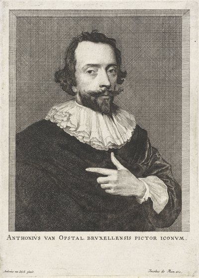 Anton van Opstal portréja Anthonius van Opstal Bruxellensis pictor iconum (cím a tárgyon) alkotó: Anonymous