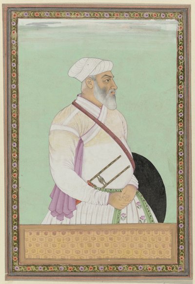 Dalil-khan, Aurangzeb nagyvezír portréja Deccan tartomány kormányzója (subagar) volt; a Rohela Pathanstól származik alkotó: Anonymous