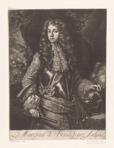 Brandenburg-Ansbach Johan Frederik portréja Le Margraue de Brandebourg Anspac (cím a tárgyon) alkotó: Anonymous