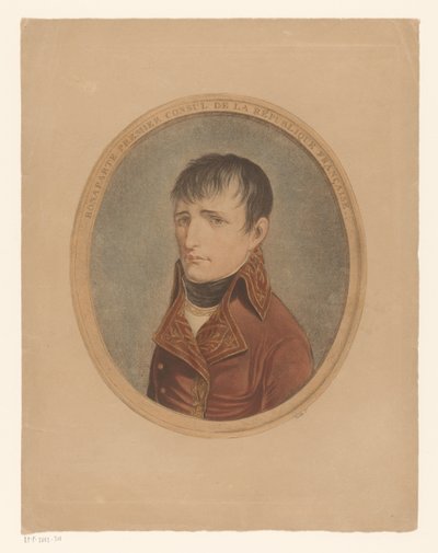 I. Bonaparte Napóleon, Fransen keizer portréja Bonaparte, a Francia Köztársaság első konzulja (cím a tárgyon) alkotó: Anonymous