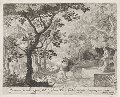 Pyramus és Thisbe Jelenetek Ovidius metamorfózisaiból (sorozat címe) alkotó: Anonymous