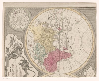 A világtérkép jobb fele, amely a keleti féltekét mutatja Mappa totius mundi : adornata juxta megfigyelések (...) (cím a tárgyon) alkotó: Anonymous