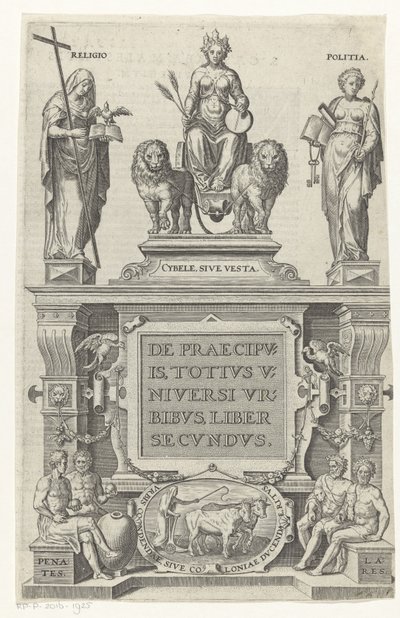 Rhea, Vallás, Bestuur en huisgoden Titelpagina voor: Georg Braun en Franz Hogenberg, Az egész univerzum legfontosabb városairól, második könyv, s.a. alkotó: Anonymous