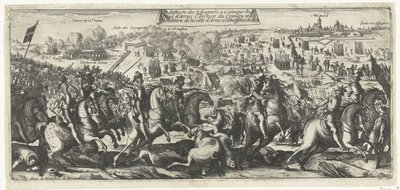 Ruitergevecht bij Arras, 1640 A spanyolok veresége Arras ostromának támadásakor, a konvoj megérkezése és Arras városának feladása a király engedelmességének (cím a tárgyon) alkotó: Anonymous