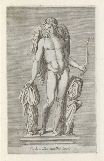 Sculptuur van Amor Ámor Etruria nagy hercegének házában (cím a tárgyon) Antik szobrok Rómában (sorozat címe) Róma városának nyilvános helyeken látható ősi szobrainak ikonjai (sorozat címe) alkotó: Anonymous