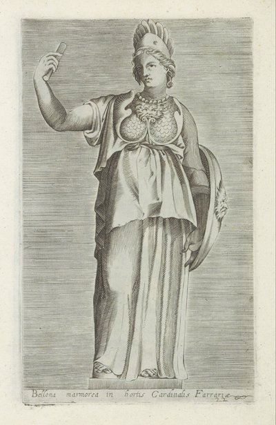 Bellona szobor Bellona márvány a Cardinal Farraria kertjében (cím a tárgyon) Antik szobrok Rómában (sorozat címe) Róma városának nyilvános helyeken látható ősi szobrainak ikonjai (sorozat címe) alkotó: Anonymous