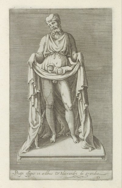 Sculptuur van Priapus Priapus képmása Nagy Sándor házában (cím a tárgyon) Antik szobrok Rómában (sorozat címe) Róma városának nyilvános helyeken látható ősi szobrainak ikonjai (sorozat címe) alkotó: Anonymous