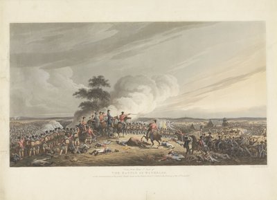 Salak Waterlooban, 1815 Kilátás a Mont St. Jean-ról a Waterloo-i csatára, a franciák elleni nagy roham kezdetén, 1815. június 18-án este 7 óra körül (cím a tárgyon) alkotó: Anonymous