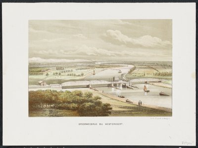 Vasúti híd Westervoortban, 1846 Vasúti híd Westervoortban (cím az objektumon) A fő vasúti hidak Hollandiában (sorozat címe) alkotó: Anonymous