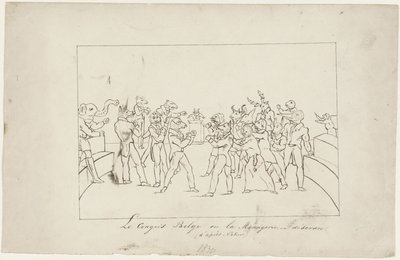Karikatúra a Belga Nemzeti Kongresszusban a királyválasztással kapcsolatos viszályról, 1831 Le Congrès Belge ou la Ménagerie en désordre. (d