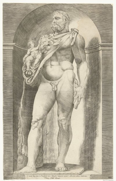 Commodus császár szobra, mint Herkules, Herkules és Telephos szobra alkotó: Anonymous