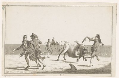 A Bikát banderillával próbálják kihívni Coleccion de las Principles suertes de una corrida de toros (sorozat címe az objektumon) A legfontosabb bikaviadal manőverek gyűjteménye (sorozat címe) alkotó: Anonymous