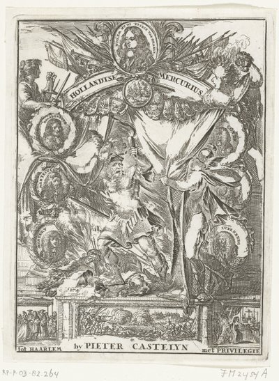 Az 1673. évi holland Merkúr címlapja (cím a tárgyon) alkotó: Anonymous