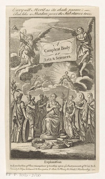 Triomf van Vrede Komplett Művészetek és Tudományok Testülete (cím az objektumon) Titelpagina voor: S.n., The Universal Magazin of Knowledge and Pleasure, III. évf., 1748 alkotó: Anonymous