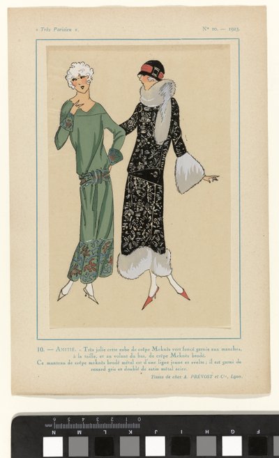 Nagyon párizsi, 1923, 10: 10. - BARÁTSÁG. - Nagyon szép ez a ruha... alkotó: Anonymous