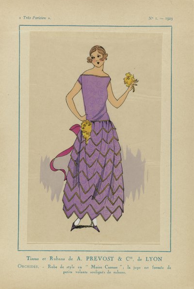 Nagyon párizsi, 1923, 1. sz.: A. PREVOST szövetei és szalagjai.... alkotó: Anonymous