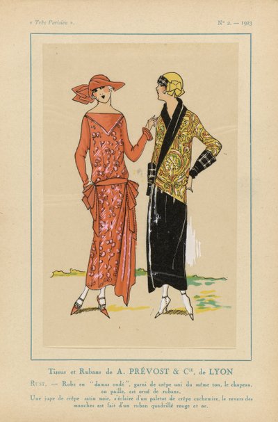 Nagyon párizsi, 1923, 2. sz.: A. PRÉVOST & CIE szövetei és szalagjai ... alkotó: Anonymous