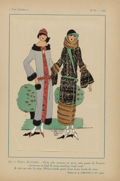 Nagyon párizsi, 1923, 8. sz.: 13.- ÉDES ŐSZ. - Ez a kabát ruha... alkotó: Anonymous