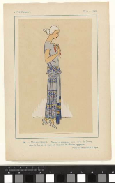Nagyon párizsi, 1923, 9. sz.: 14.- MELANKOLIKUS. - Egyszerű és kecses... alkotó: Anonymous