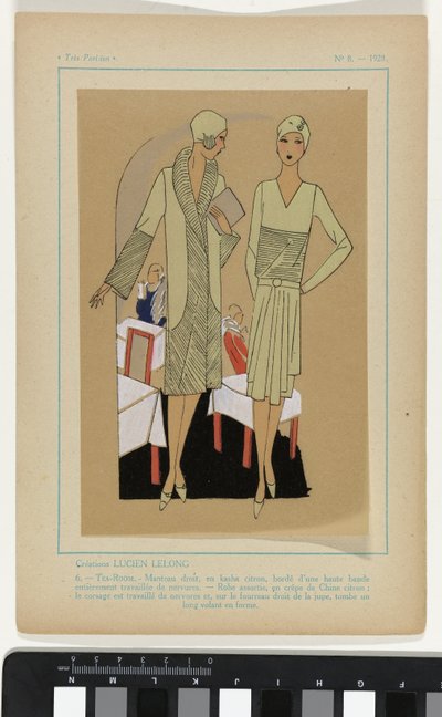 Nagyon párizsi, 1928, 8. sz.: Alkotások LUCIEN LELONG / 6. - TEASZOBA... alkotó: Anonymous