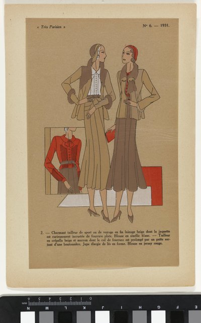 Nagyon párizsi. Divat, elegáns, elegancia Nagyon párizsi, 1931, 6. sz.: 2. - Bájos sportruha... alkotó: Anonymous