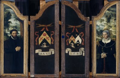 Egy triptichon két szárnya Julien de Brouckere és felesége, Elisabeth Canneel portréival alkotó: Anonymous