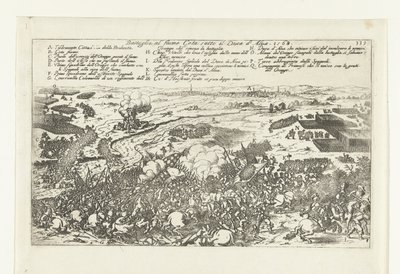Veldslag aan de rivier de Gete, 1568 Csata a Geta folyónál Alva hercege alatt. 1568 (cím a tárgyon) alkotó: Anonymous