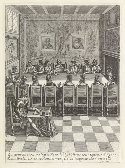 Vergadering van de Staten-Generaal A legkeresztényebb király anyja királynőjének Hollandia Egyesült Tartományaiba való belépésének története. (sorozat címe) alkotó: Anonymous