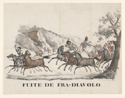 Repülés Fra-Diavolóból Fuite de Fra Diavolo (cím a tárgyon) alkotó: Anonymous