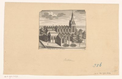 Az amszterdami Oude Kerk madártávlatból, 1544 előtt d