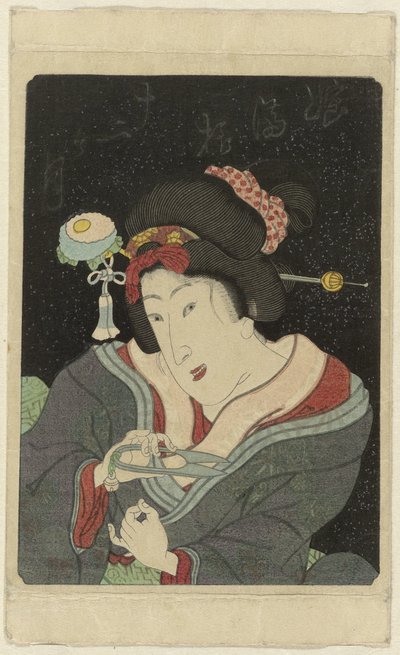 Nő levágja a körmét Musume juni kagetsu (cím a tárgyon) Imayo juni kagetsu no uchi (sorozat címe) alkotó: Anonymous