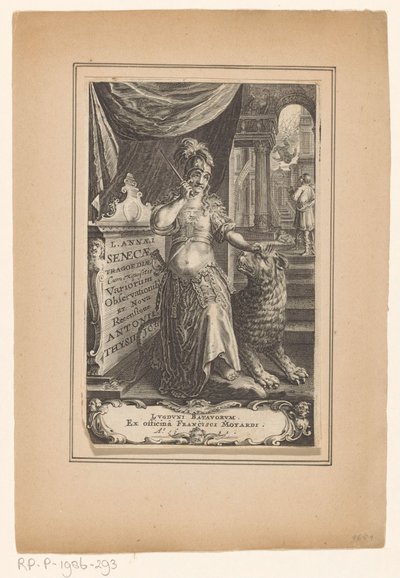 Vrouw met leeuw Címlap: Lucius Annaeus Seneca en Antonius Thysius, L. Annaei Senecae tragoediae, 1651 alkotó: Anonymous