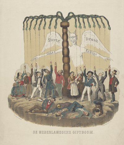 Figyelmeztetés a mértéktelen ivás ellen, 1867-1868 A holland ajándékfa (cím a tárgyon) alkotó: Anonymous