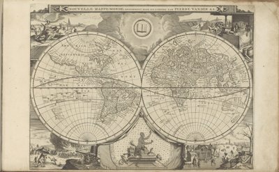 Wereldkaart Új világtérkép (cím az objektumon) Kelet- és Nyugat-India és más helyek (sorozat címe) alkotó: Anonymous