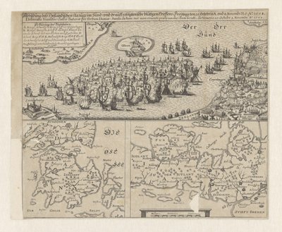 Zeeslag in de Sont, 1658 A sündti holland öltöny képe / és nagyon véres találkozók következtek, október 29. péntek A. és november 8.. ... Ao. 1658 (cím a tárgyon) alkotó: Anonymous