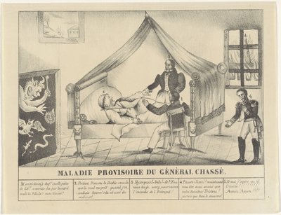 Ziekbed van generaal Chassé, 1830 Chassé tábornok átmeneti betegsége (cím a tárgyon) alkotó: Anonymous