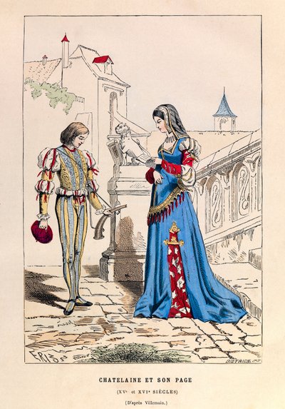 A chatelaine et son oldala a 15. században - Chatelaine és oldala a 15. században - gyűjtemény privee alkotó: Anonymous Anonymous