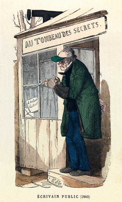 Egy közéleti író 1840-ben Párizsban, metszet, magángyűjtemény - Egy közéleti író Párizsban, 1840-ben alkotó: Anonymous Anonymous