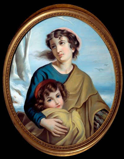 A tél allegóriája Egy anya megvédi gyermekét, hogy felmelegítse. Névtelen festmény. 18. század. Rouen, Szépművészeti Múzeum alkotó: Anonymous Anonymous