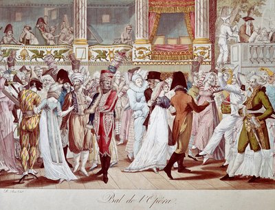 Bálmaszk a Párizsi Operában. Bosio litográfiája. 19. századi Párizs, Musee Carnavalet alkotó: Anonymous Anonymous