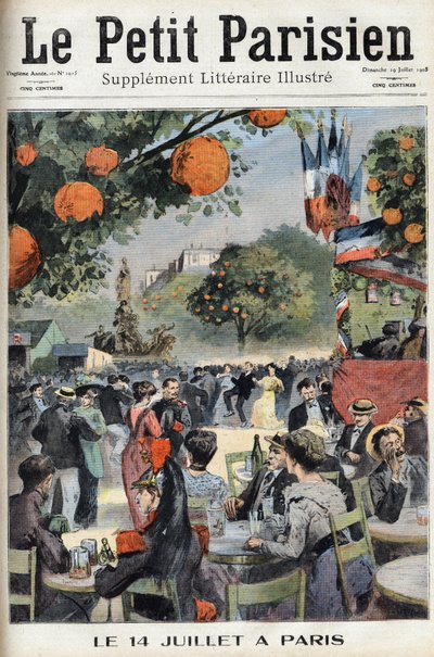 Július 14-i bál Párizsban. A „Le petit parisien” című újság egyike 1908.07.19. Magángyűjtemény. alkotó: Anonymous Anonymous