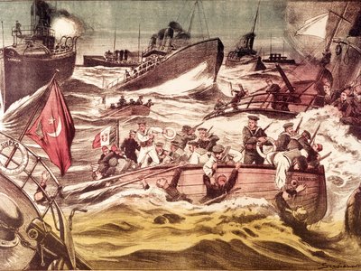 Kunfudai csata (Kunfida Kunfidah): tengeri csata 1912. január 7-én és 8-án, az olasz-török háború (1911-1912) idején, a Vörös-tengeren, a szaúd-arábiai Kunfuda kikötője előtt. alkotó: Anonymous Anonymous