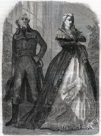 Charles Francois du Perier dit Dumouriez (1739-1823), francia tábornok Marie Antoinette királynő mellett (1755-1793). Metszet 1866-ból Adolphe Thiers „Histoire de la Revolution francaise” c. Magángyűjtemény. alkotó: Anonymous Anonymous