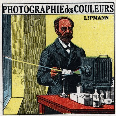 Színes fényképezés: Gabriel Lippmann (1845-1921) által 1891-ben feltalált eljárás. Névtelen illusztráció 1925-ből. Magángyűjtemény. alkotó: Anonymous Anonymous