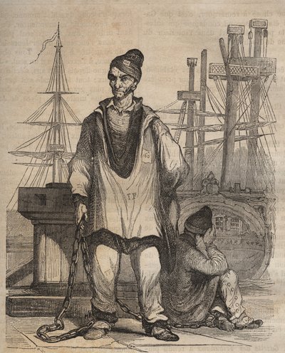 Örökké tartó meggyőződések a Rochefort Bagne-ban a 19. században. Pierre Zaccone (1817-1895) „A börtönök története létrehozásuktól napjainkig” metszetébe (1877) (Colonia Penale - Büntetés-végrehajtási telep) alkotó: Anonymous Anonymous
