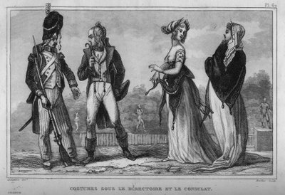 Jelmez az igazgatóságon és a konzulátuson. Metszet 1859-ből a „” Le Monde-ban. Minden nép története a legtávolabbi időktől napjainkig”. M. E. de Lostalot-Bachoue (Lostalot Bachoue). Magángyűjtemény. alkotó: Anonymous Anonymous