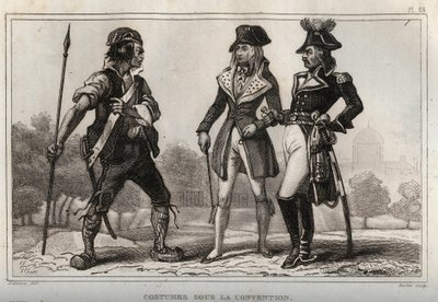 Jelmezek az Egyezmény értelmében. Metszet 1859-ből a „” Le Monde-ban. Minden nép története a legtávolabbi időktől napjainkig”. M. E. de Lostalot-Bachoue (Lostalot Bachoue). Magángyűjtemény. alkotó: Anonymous Anonymous